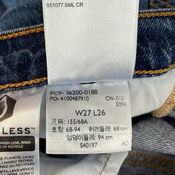 LEVIS 501 Premium High Waisted Button Fly Jeans Blue Medium Wash Distressed 27 - Picture 11 of 13